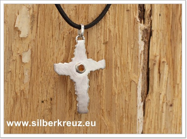 Kreuz "Josef" Silber 925 mit Citrin