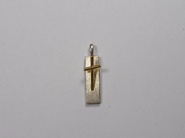 Kreuz "Tabita" Silber 925 mit Gold 750-Handarbeit-