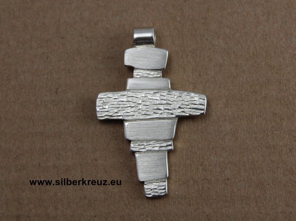 Kreuzanhänger Silber 925 -Turmbau- Handarbeit