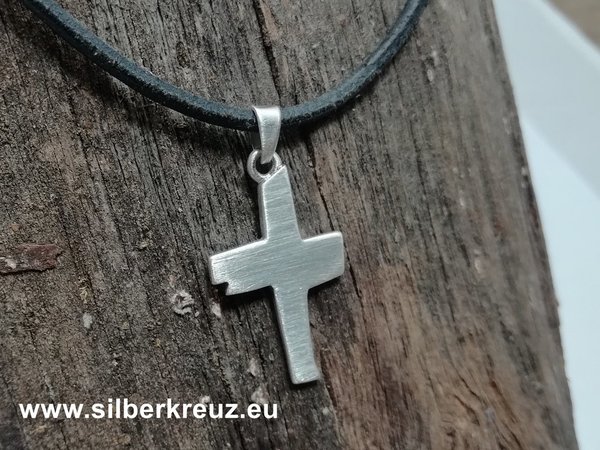 -Samuel-Asymetrisches Kreuz Silber 925 -Handarbeit (klein)