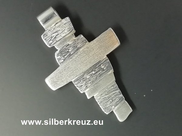 Kreuzanhänger Silber 925 -Turmbau- Handarbeit