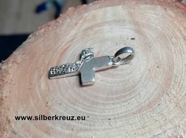 Anhänger Kreuz Silber 925 (klein) -Unikat- Handarbeit -
